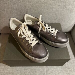 ALLSAINTS Pewter Leather Sneakers – Women’s 9 – NWT